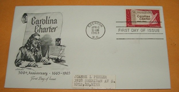 Carolina Charter 300th Anniversary First Day Cover (FDC)