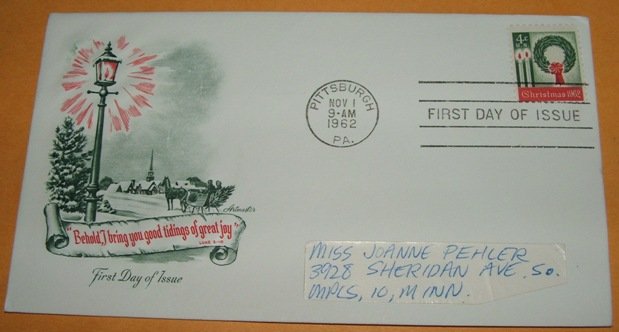 Christmas 1962 First Day Cover (FDC)