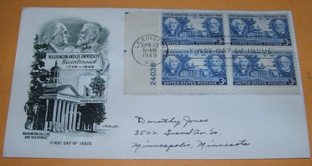 Washington and Lee University Bicentennial First Day Cover 1949 (FDC)
