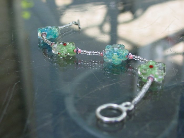 Handcrafted flower bracelet