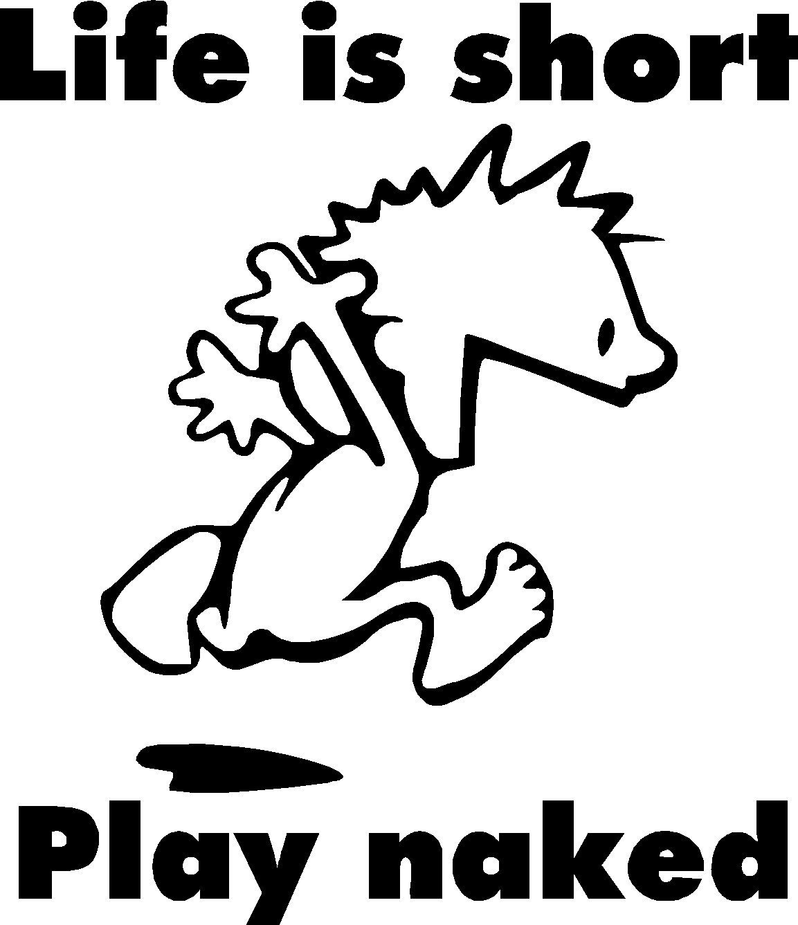 Life Is Short Play Naked Vinyl Decal Sticker