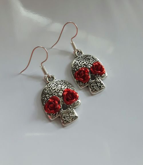 Day Of The Dead Skull Earrings gothic kitsch