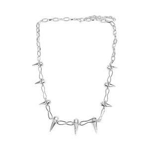 spike DIAMANTE necklace chain SILVER 20" CHAIN link CHARM GOTHIC punk RETRO