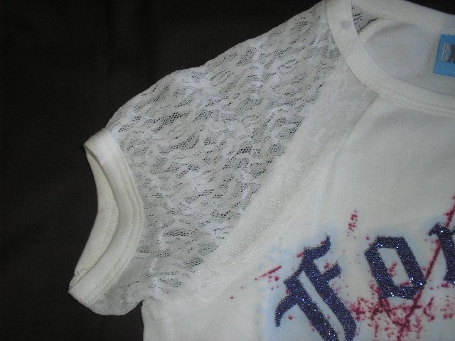 NWT. Extreme Limit white Lace top, Small