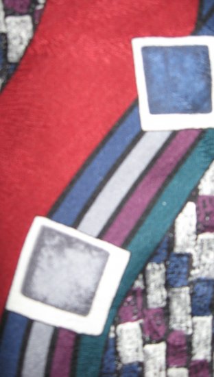 Oscar de la Renta silk geometric pattern necktie
