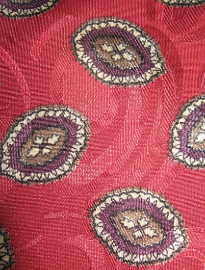 Manhattan Extra Long polyester dark red print tie