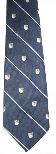 Van Heusen navy blue stripe and shield man's tie