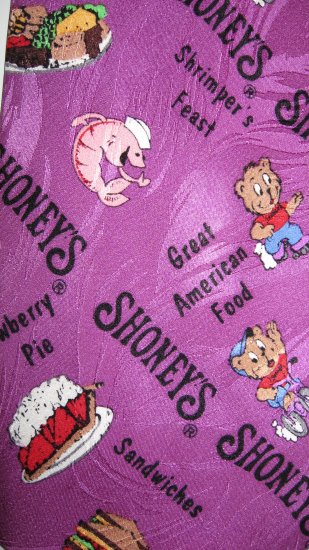 Pantry Squares purple Shoney's 100% Silk necktie