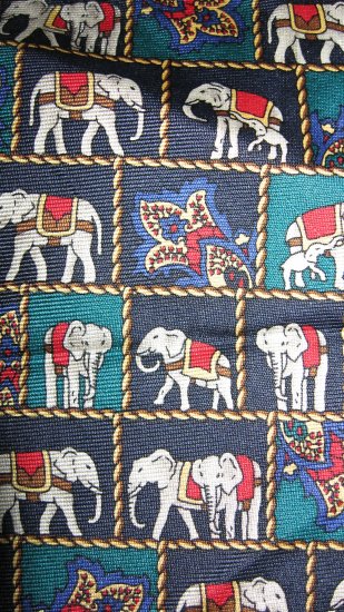 Van Heusen silk necktie Republican elephants pattern