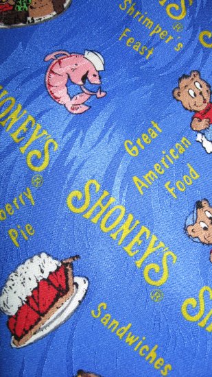 Shoney's Pantry Square 100% silk bright blue necktie