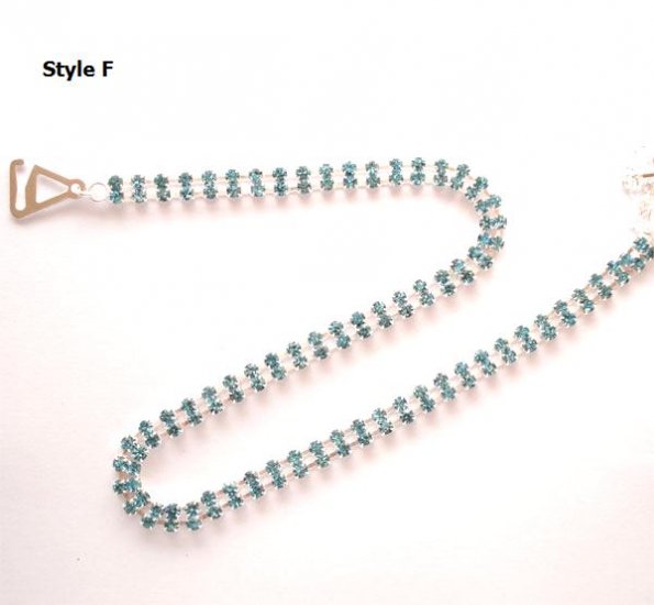 Turquoise Diamante Bra Straps
