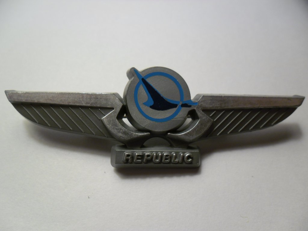 republic airlines plastic wings pin republic airlines plastic wings pin