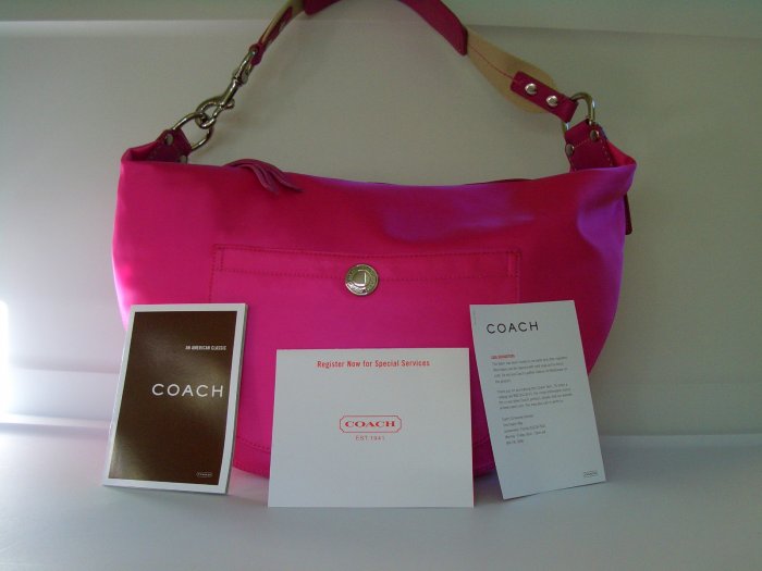 NWT COACH HAMPTONS PINK WEEKEND HOBO BAG