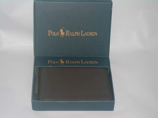 Authentic Men's Ralph Lauren Polo Cordova Passcase Leather wallet
