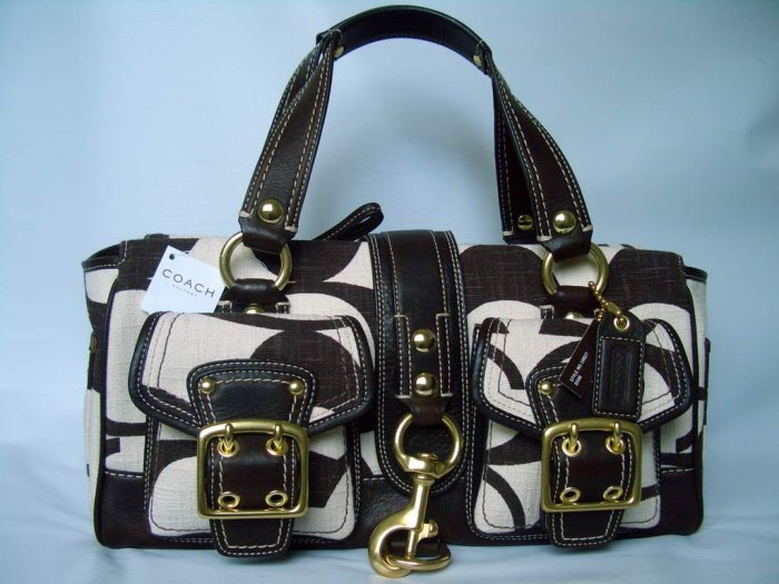 Authentic Coach Legacy Cotton Signature Satchel Handbag