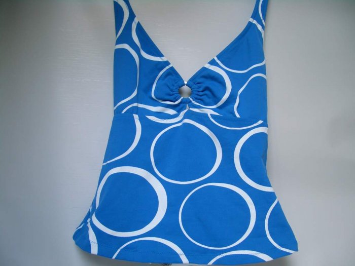BANANA REPUBLIC HALTER TAN TOP XS BLUE AND WHITE
