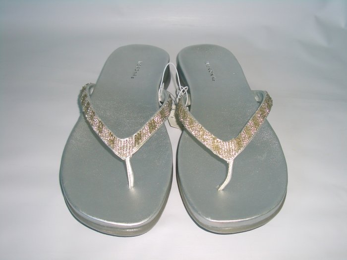 Silver Embellished Thong Sandal