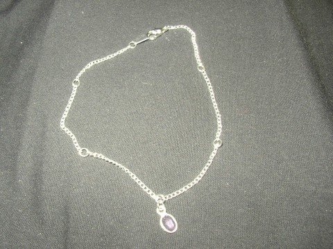 Lilac Pendant Anklet