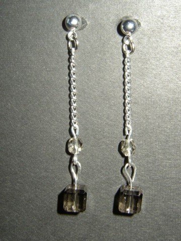 Gray Cube Earrings