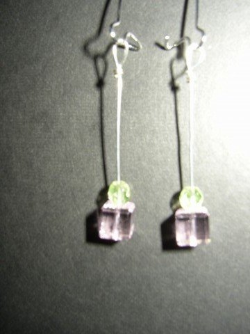 Pink Cube Earrings
