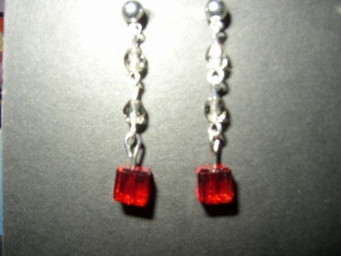 Red Cube Earrings