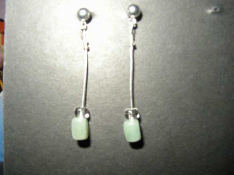Long Green Earrings