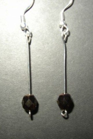 Long Brown Crystal Earring