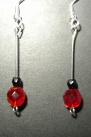 Red Black Crystal Earrings