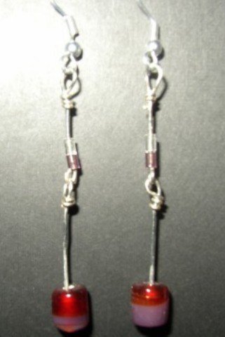Two Tone Purple Red Earring