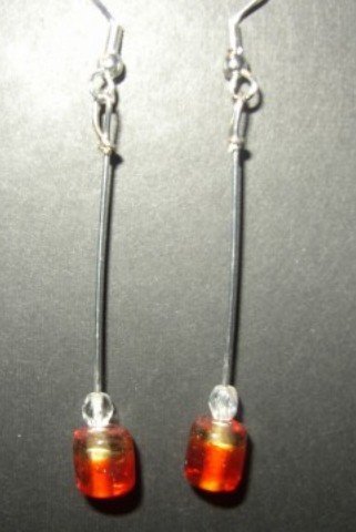 Two Tone Orange Yellow Earring