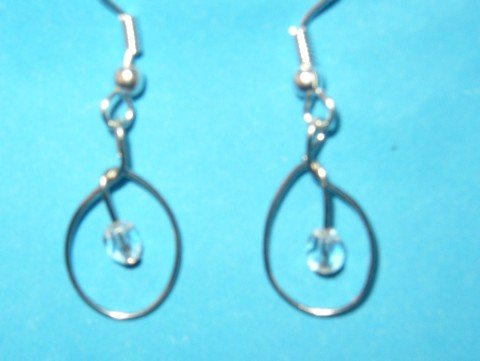 White Oval Earring