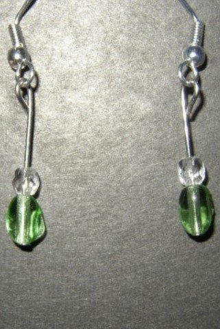 Green Oval Crystal Earring