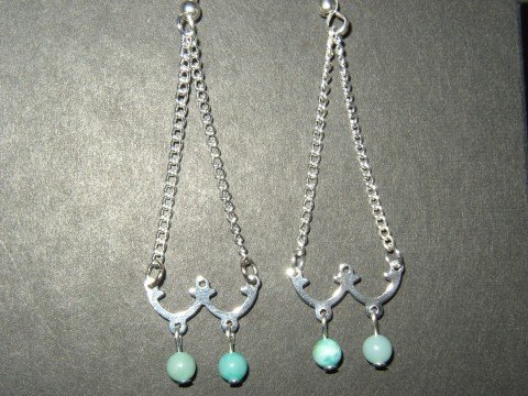 Double Blue Chandelier Earrings
