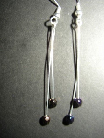 Metallic Blue Crystal Dangle Earring