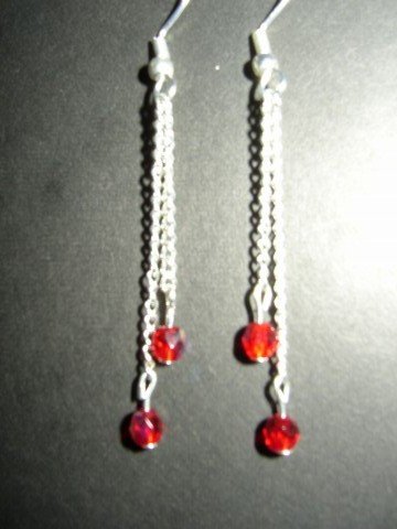 Two Red Dangling Earring