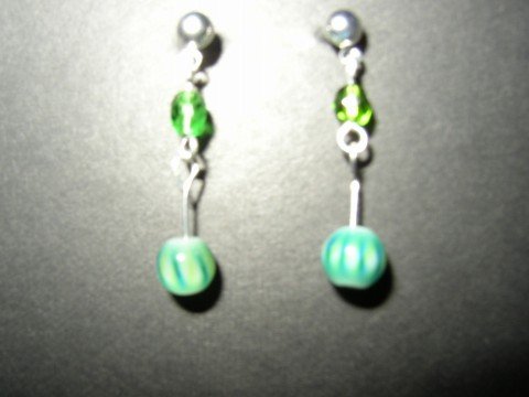 Blue Spiral Earrings