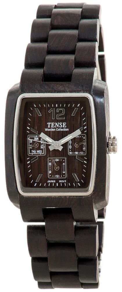 Tense Alpine Dark Sandalwood Watch - Model J8302D - Natural Wood Timepiece