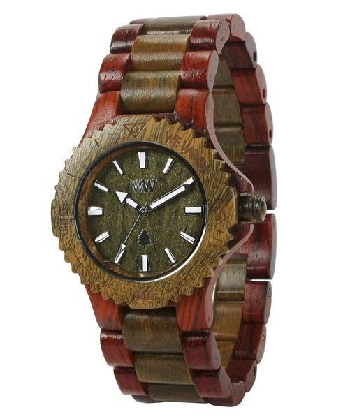 WeWOOD Date Brown/Army Watch - Natural Wood Timepiece