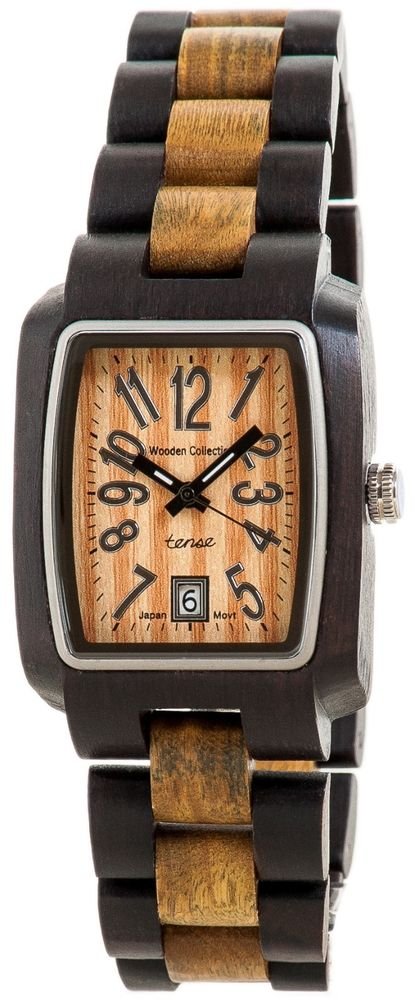Tense Timber Dark/Green Sandalwood Watch - Model J8102DG- Natural Wood Timepiece