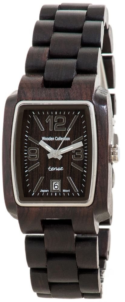 Tense Timber Dark Sandalwood Watch - Model J8102D - Natural Wood Timepiece