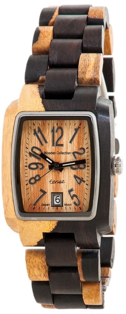 Tense Timber Dark Dual-tone Sandalwood Watch - J8102DM - Natural Wood Timepiece