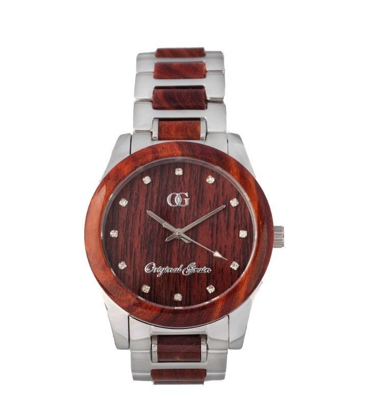 Original Grain Women's Rosewood Watch - Natural Wood & Stainless Steel Timepiece