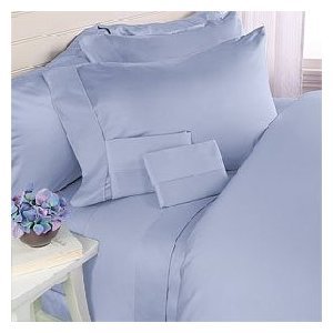 1200TC Egyptian Cotton Extra Deep Pockets 28" Blue Sheet Set 4Pc King Size