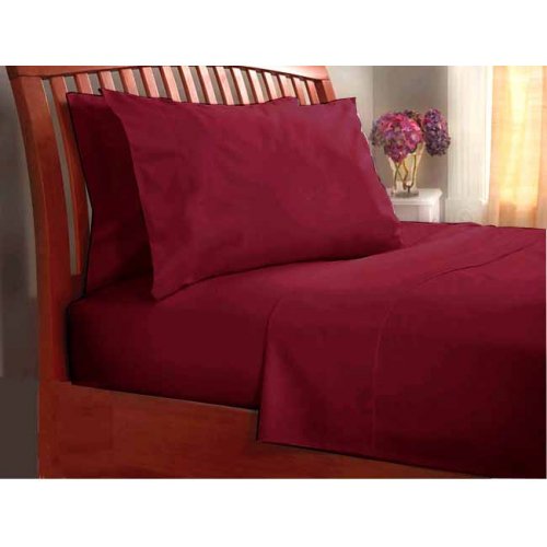 1200TC Egyptian Cotton Extra Deep Pockets 28" Burgundy Sheet Set 4Pc King Size