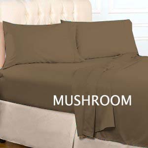 1200TC Egyptian Cotton Extra Deep Pockets 28" Mushroom Set 4Pc TwinXL Size