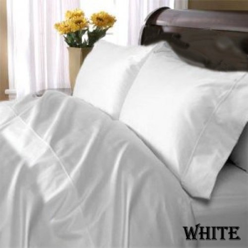 1200TC Egyptian Cotton Extra Deep Pockets 28" White Set 4Pc TwinXL Size