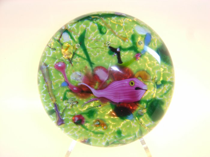 Signed Andrew Holmes Traditional Lampwork Fish Paperweight