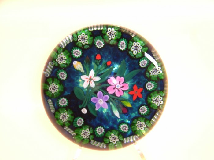 Signed Peter Holmes Traditional Lampwork Millefiori Paperweight