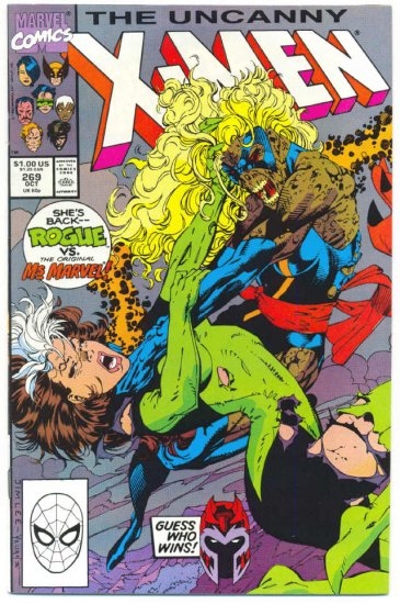 Uncanny X-Men #269 Rogue Vs Ms Marvel Jim Lee Art