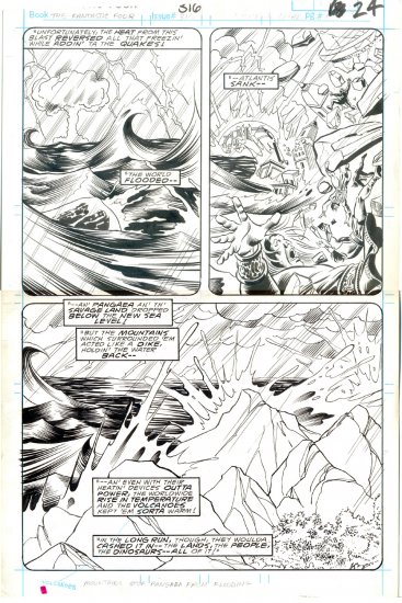 Fantastic Four #316 Pg 24 Joe Sinnott Original Art Death Of Atlantis!